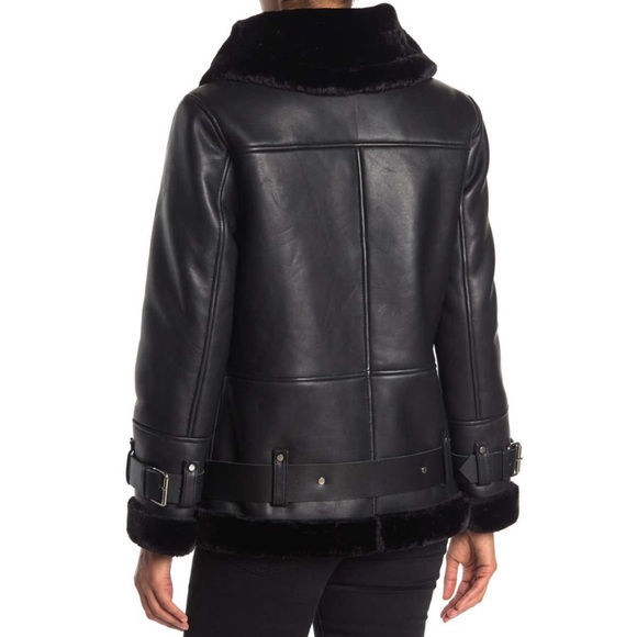 Walter Baker Celine Leather Faux Fur Jacket - Picture 4 of 14